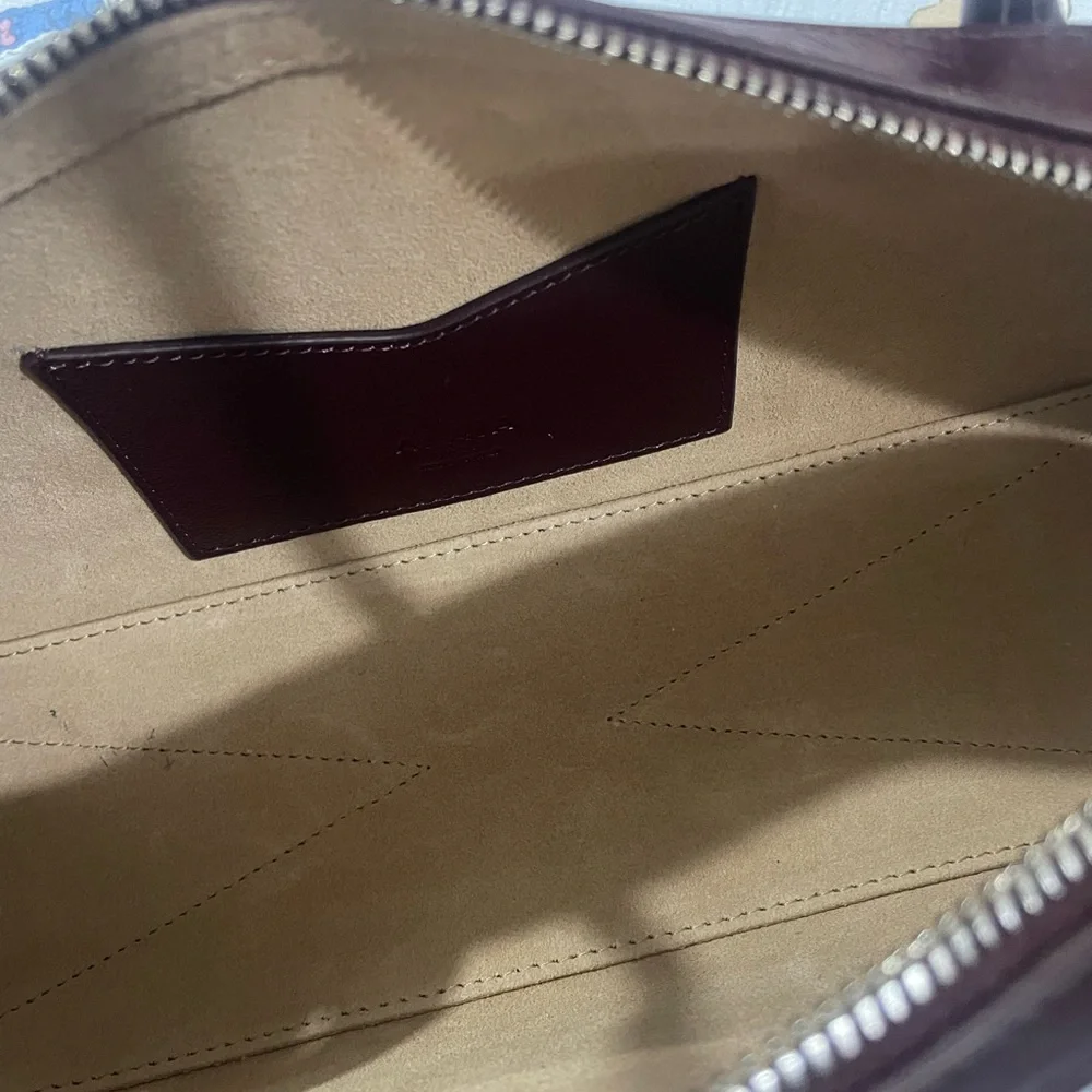 Alaia Burgundy Leather Shoulder Bag